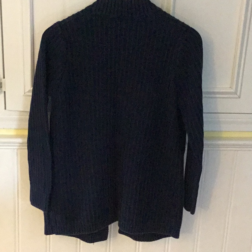L.L. Bean Navy Ribbed Open-Front Cardigan - Picture 2 of 7